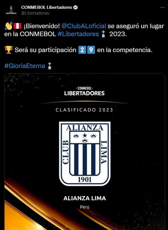 La Copa Libertadores saludó clasificación de Alianza Lima. (Foto: Captura)