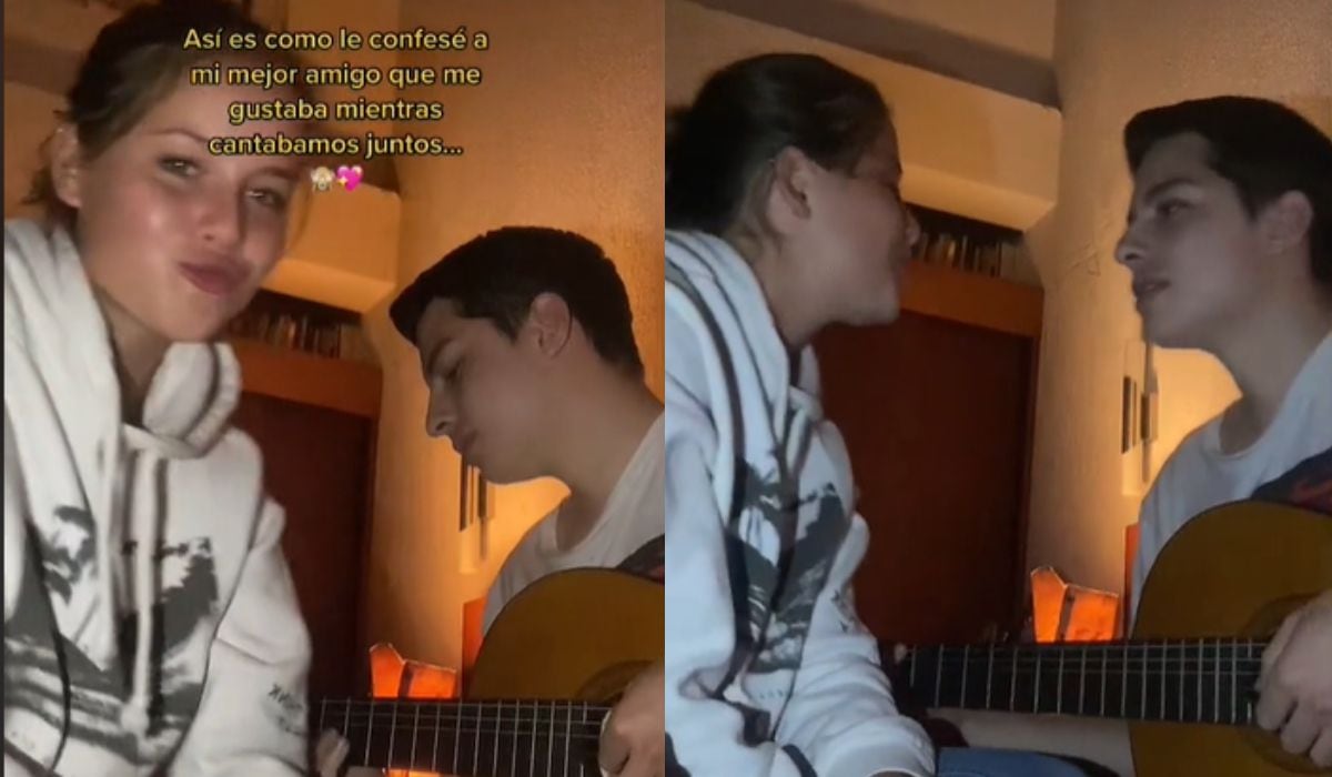 Chica enamorada de su mejor amigo le confiesa su amor cantándole y su reacción es viral | VIDEO